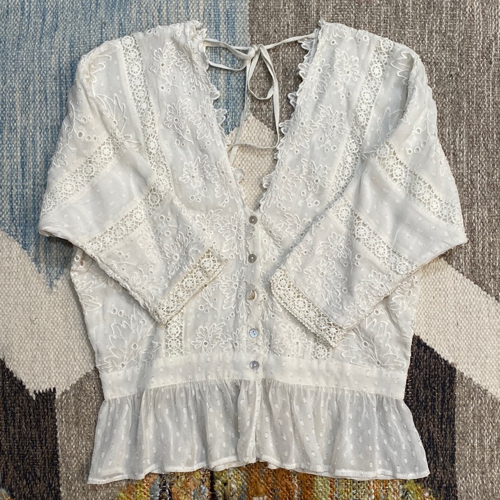 LoveShackFancy Devon Blouse XS NWT